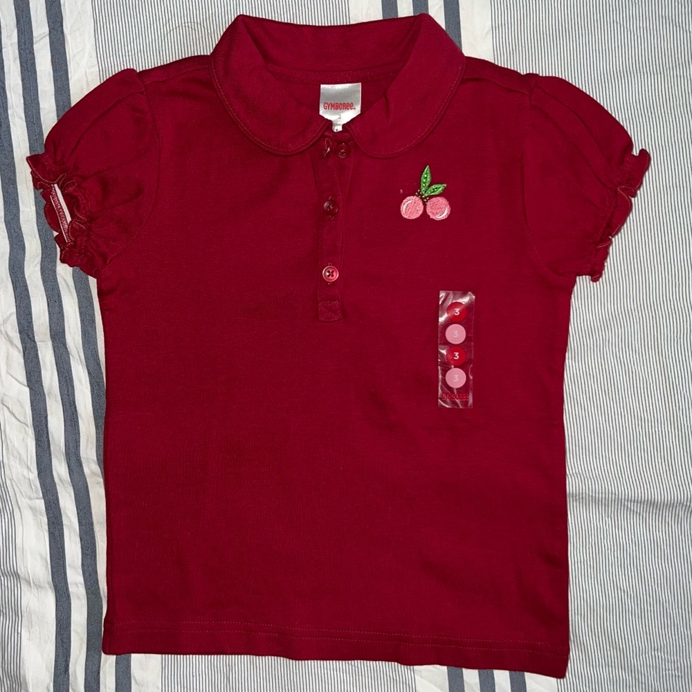 Gymboree Cherry Embroidered Polo - Red
